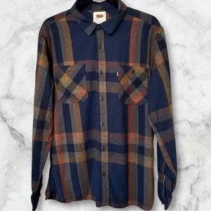 Levi's Abbotts Long Sleeve Flannel Button Down
Plaid Shirt Large 100% Cotton